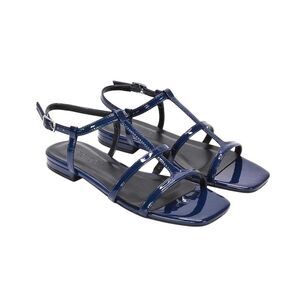 XY London Womens/Ladies Danielle Patent Strappy Sandals / Navy
